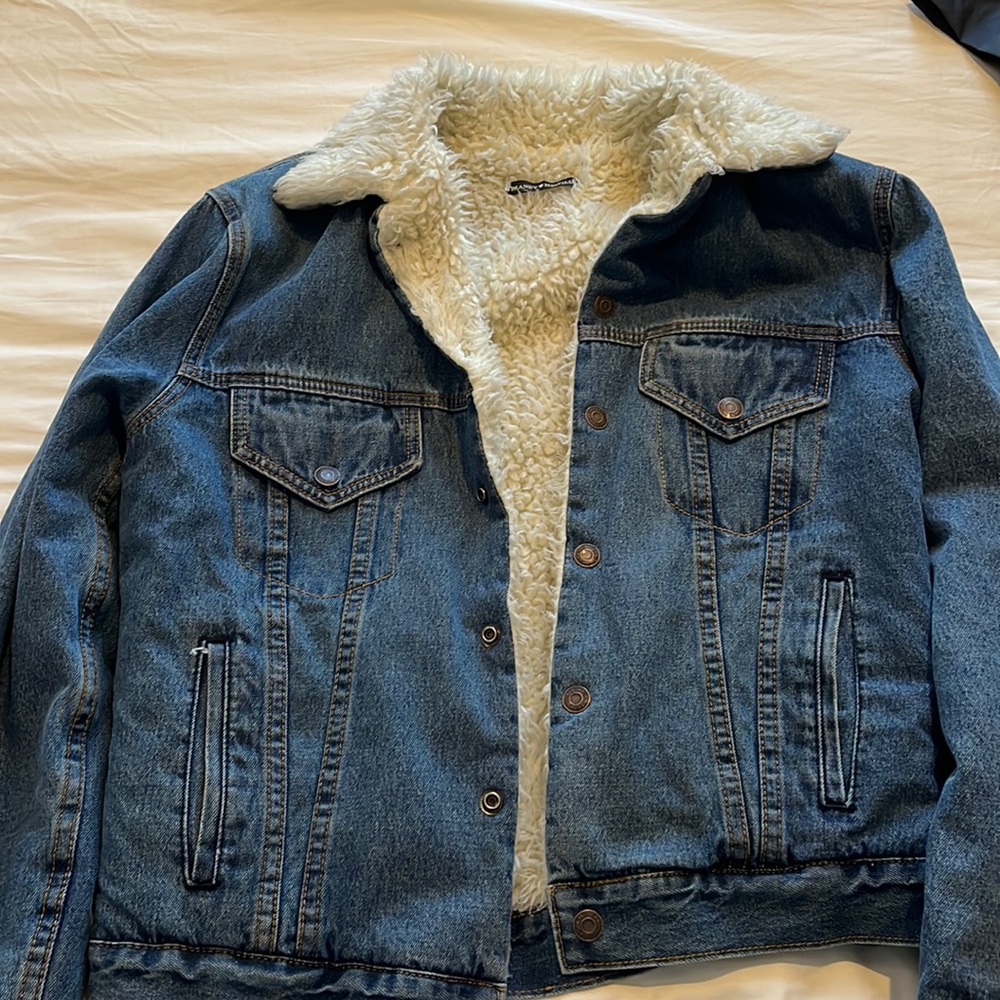 Brandy Melville Sherpa Lined Denim Jacket